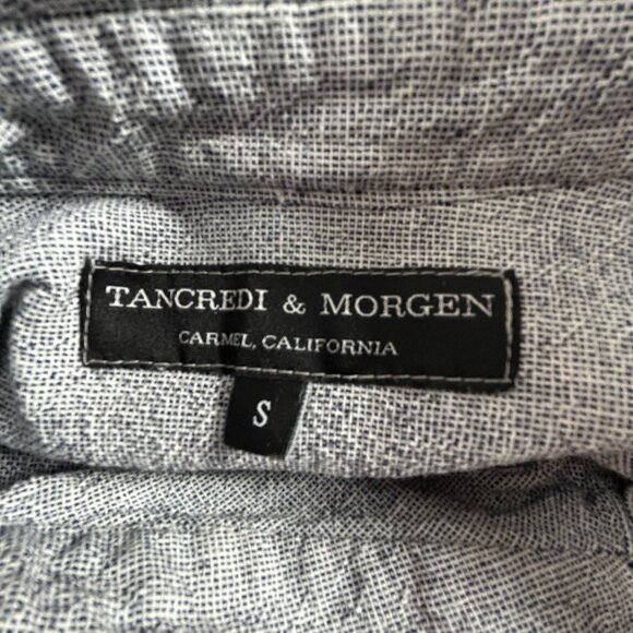 Tancredi & Morgen Womens Gray Short Sleeve Button-Down Shirt Blouse Small Casual - Picture 3 of 6